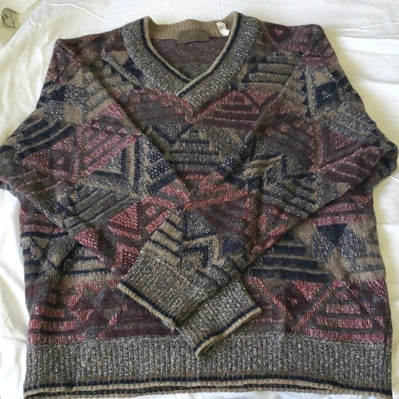 Vintage Bogner Wool Mohair V-neck Grunge Grandpa Sweater, Size L - Picture 9 of 9